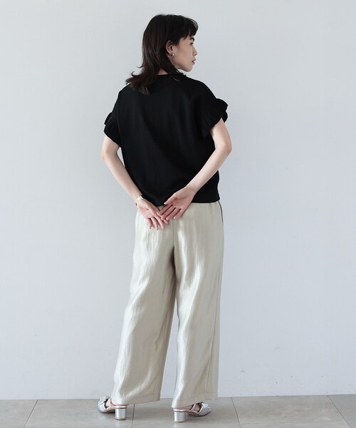 GALLEST(ギャレスト)の「◆フリルニットスリーブトップス(Tシャツ/カットソー・レディース・ホワイト系/ブラック・38)」の13枚目の写真
