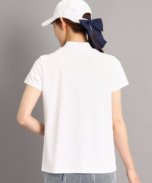 adabat(アダバット)の「◆【UVカット/防透け】ツイストデザイン 半袖モックネックプルオーバー(Tシャツ/カットソー・レディース・ホワイト/ネイビー/ピンク系・42/40/38/36)」の4枚目の写真