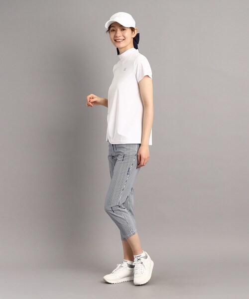 adabat(アダバット)の「◆【UVカット/防透け】ツイストデザイン 半袖モックネックプルオーバー(Tシャツ/カットソー・レディース・ホワイト/ネイビー/ピンク系・42/40/38/36)」の5枚目の写真