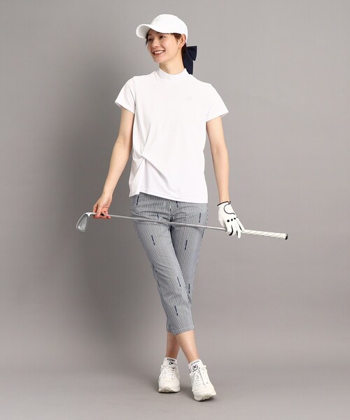 adabat(アダバット)の「◆【UVカット/防透け】ツイストデザイン 半袖モックネックプルオーバー(Tシャツ/カットソー・レディース・ホワイト/ネイビー/ピンク系・42/40/38/36)」の6枚目の写真