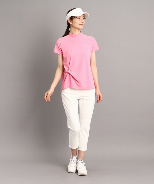 adabat(アダバット)の「◆【UVカット/防透け】ツイストデザイン 半袖モックネックプルオーバー(Tシャツ/カットソー・レディース・ホワイト/ネイビー/ピンク系・42/40/38/36)」の10枚目の写真