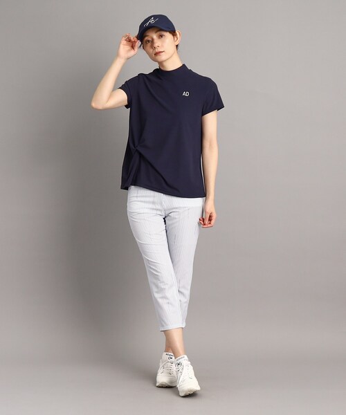 adabat(アダバット)の「◆【UVカット/防透け】ツイストデザイン 半袖モックネックプルオーバー(Tシャツ/カットソー・レディース・ホワイト/ネイビー/ピンク系・42/40/38/36)」の15枚目の写真