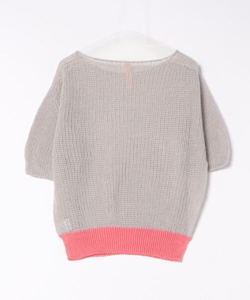 Q（キュー）の「ストローヤーン5分袖ニット（ニット/セーター・レディース・ブルー/ライトグレー/ホワイト・MEDIUM）」の14枚目の写真