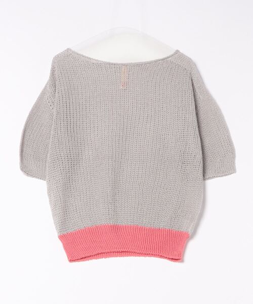 Q（キュー）の「ストローヤーン5分袖ニット（ニット/セーター・レディース・ブルー/ライトグレー/ホワイト・MEDIUM）」の20枚目の写真