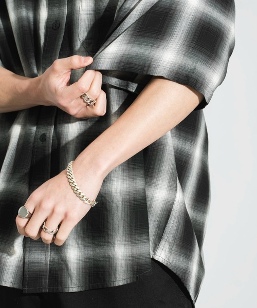 WEGO（ウィゴー）の「WEGO/オンブレチェックシャツ（シャツ/ブラウス・メンズ・ブラック系その他2/ホワイト系その他2/ブルー系その他2/オレンジ系その他3・SMALL/MEDIUM/LARGE）」の8枚目の写真