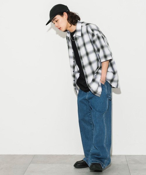 WEGO（ウィゴー）の「WEGO/オンブレチェックシャツ（シャツ/ブラウス・メンズ・ブラック系その他2/ホワイト系その他2/ブルー系その他2/オレンジ系その他3・SMALL/MEDIUM/LARGE）」の15枚目の写真