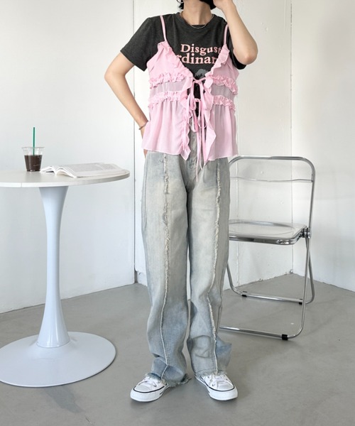 Bibiy. フリルピンクキャミソール　新品未使用 Bibiy. フリルピンクキャミソール 新品未使用