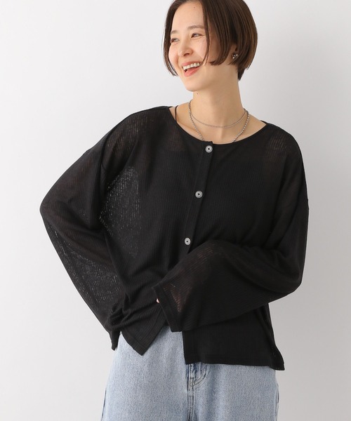 LEPSIM(レプシィム)の「2WAYメッシュカーディガン 116755(カーディガン/ボレロ・レディース・オフホワイト/ブラック/グリーン・FREE)」の3枚目の写真