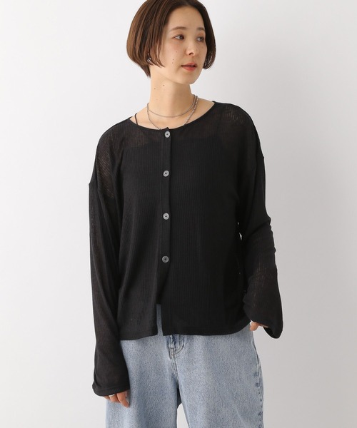 LEPSIM(レプシィム)の「2WAYメッシュカーディガン 116755(カーディガン/ボレロ・レディース・オフホワイト/ブラック/グリーン・FREE)」の16枚目の写真