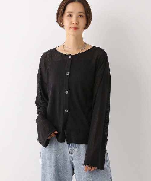 LEPSIM(レプシィム)の「2WAYメッシュカーディガン 116755(カーディガン/ボレロ・レディース・オフホワイト/ブラック/グリーン・FREE)」の17枚目の写真