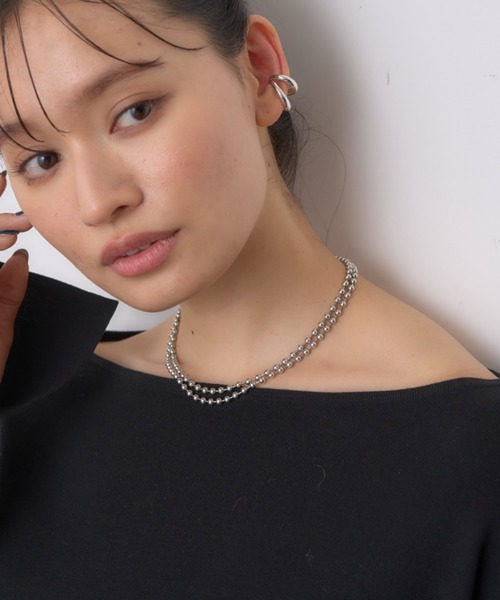 Rouge vif(ルージュヴィフ)の「ボールチェーンロングネックレス 80cm(ネックレス・レディース・シルバー・フリー)」の15枚目の写真