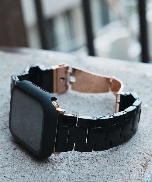 zandy(ズィーアンドワイ)の「zandy ズィーアンドワイ/ Apple Watch ケース&ベルトセット【マットハードケース】 アップルウォッチカバー& 天然脂ベルト //// set11(デジタル腕時計・メンズ・グリーン/クリア/レインボー/ブラック×シルバー/ブラック×ブラック/ホワイト系その他/シルバー系その他/パープル系その他/ホワイト×ホワイト・S/M)」の4枚目の写真