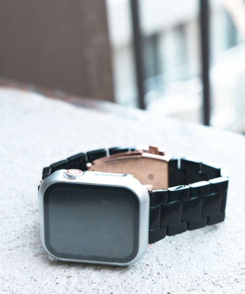 zandy(ズィーアンドワイ)の「zandy ズィーアンドワイ/ Apple Watch ケース&ベルトセット【マットハードケース】 アップルウォッチカバー& 天然脂ベルト //// set11(デジタル腕時計・メンズ・グリーン/クリア/レインボー/ブラック×シルバー/ブラック×ブラック/ホワイト系その他/シルバー系その他/パープル系その他/ホワイト×ホワイト・S/M)」の14枚目の写真