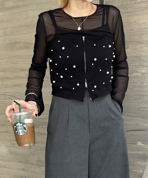 Futier land(フューティアランド)の「パールビスチェ(ベスト・レディース・グレー/アイボリー/ブラック・FREE)」の7枚目の写真