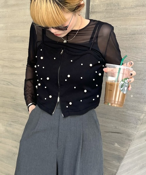 Futier land(フューティアランド)の「パールビスチェ(ベスト・レディース・グレー/アイボリー/ブラック・FREE)」の9枚目の写真