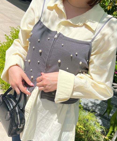 Futier land(フューティアランド)の「パールビスチェ(ベスト・レディース・グレー/アイボリー/ブラック・FREE)」の13枚目の写真