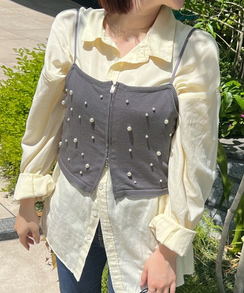 Futier land(フューティアランド)の「パールビスチェ(ベスト・レディース・グレー/アイボリー/ブラック・FREE)」の15枚目の写真