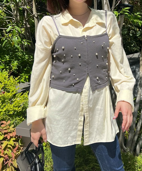 Futier land(フューティアランド)の「パールビスチェ(ベスト・レディース・グレー/アイボリー/ブラック・FREE)」の17枚目の写真