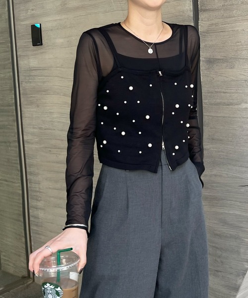 Futier land(フューティアランド)の「パールビスチェ(ベスト・レディース・グレー/アイボリー/ブラック・FREE)」の5枚目の写真