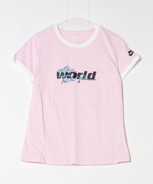 NIKE（ナイキ）の「ナイキ NIKE ナイキ  NSW リンガー T100 S/S Tシャツ（Tシャツ/カットソー・レディース・ピンク/ホワイト/グレー系その他・M/L）」の3枚目の写真