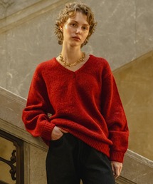 CASPER JOHN | Wool mix V-neck knit/ウールミックスVネックニット(その他トップス)