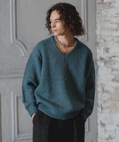 CASPER JOHN（キャスパージョン）の「Wool mix V-neck knit/ウールミックスVネックニット（その他トップス・メンズ・グレー/オリーブ/ブラウン/ホワイト/レッド/ブルー・MEDIUM/SMALL/X-SMALL/LARGE）」の14枚目の写真