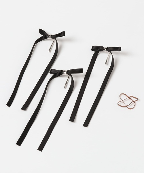 SMELLY（スメリー）の「リボン3セットヘアカフ（ヘアピン・レディース・ブラック・-）」の5枚目の写真