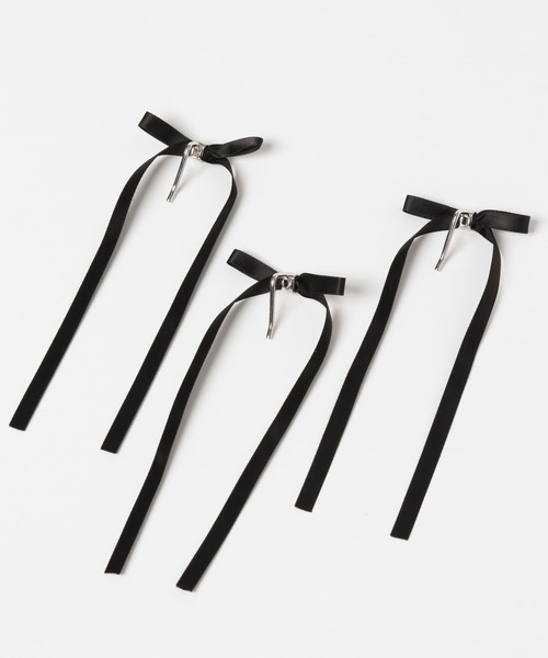 SMELLY（スメリー）の「リボン3セットヘアカフ（ヘアピン・レディース・ブラック・-）」の6枚目の写真