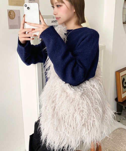 Victoria's Secret フェイクファー トートバッグ 大きめ｜Yahoo