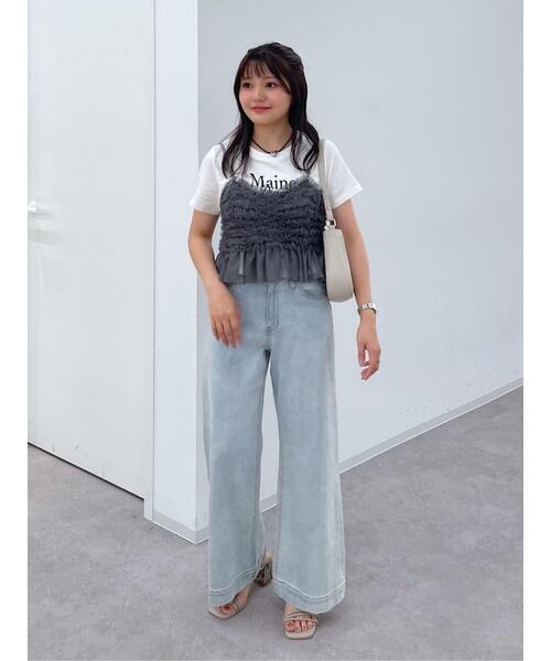 FREE'S MART（フリーズマート）の「◆チュールフリルペプラムビスチェ（シャツ/ブラウス・レディース・ホワイト/ブルー/グレー・FREE）」の21枚目の写真