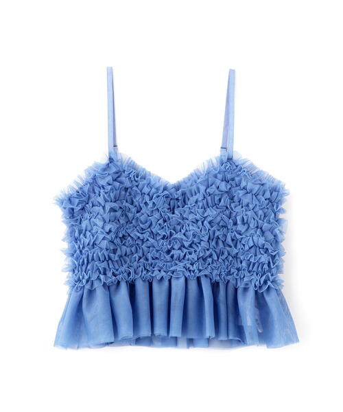 FREE'S MART（フリーズマート）の「◆チュールフリルペプラムビスチェ（シャツ/ブラウス・レディース・ホワイト/ブルー/グレー・FREE）」の6枚目の写真