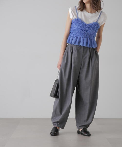 FREE'S MART（フリーズマート）の「◆チュールフリルペプラムビスチェ（シャツ/ブラウス・レディース・ホワイト/ブルー/グレー・FREE）」の11枚目の写真