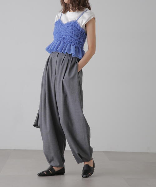 FREE'S MART（フリーズマート）の「◆チュールフリルペプラムビスチェ（シャツ/ブラウス・レディース・ホワイト/ブルー/グレー・FREE）」の13枚目の写真