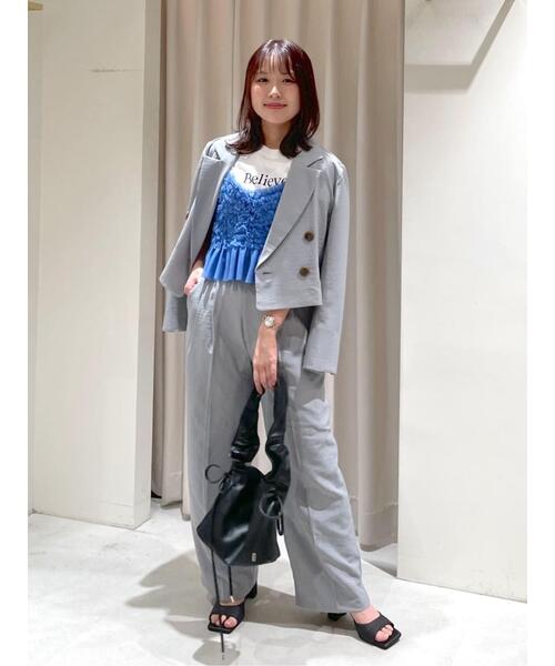 FREE'S MART（フリーズマート）の「◆チュールフリルペプラムビスチェ（シャツ/ブラウス・レディース・ホワイト/ブルー/グレー・FREE）」の16枚目の写真