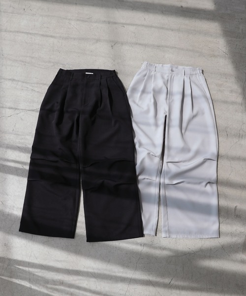 LILL（リル）の「ドレープ/デニムルーズシルエットハイウエストバギータックワイドフレアパンツ（デニムパンツ・メンズ・ブラック/ブルー系/ブラック系/グレー・XL/L/M/S）」の18枚目の写真