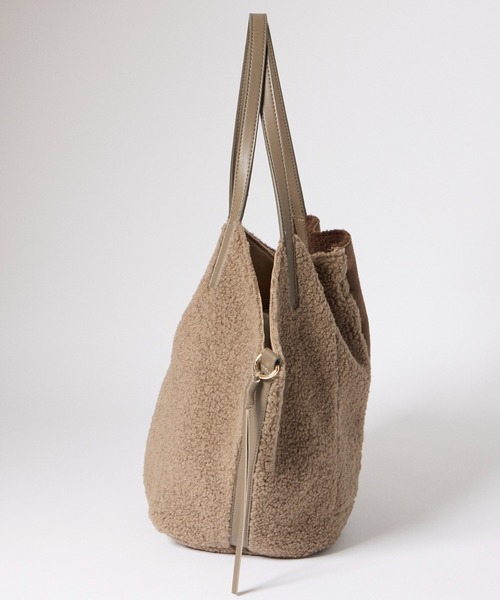 INED CLARO（イネドクラロ）の「バイカラートートバッグ（トートバッグ・レディース・アイボリー/サンドグレー・フリー）」の3枚目の写真