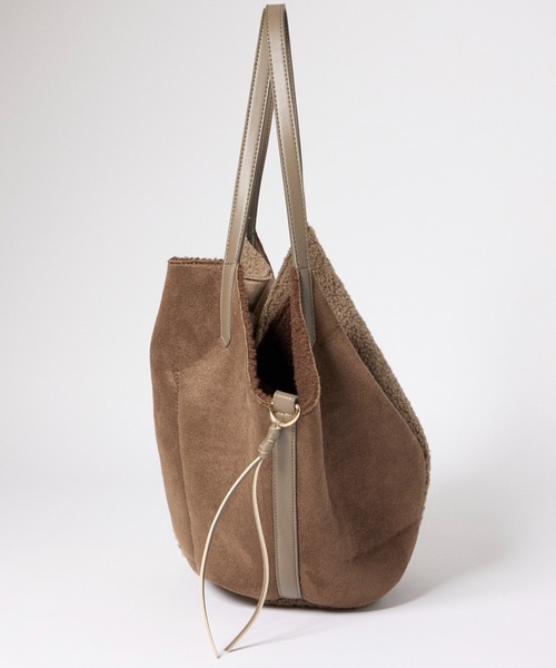 INED CLARO（イネドクラロ）の「バイカラートートバッグ（トートバッグ・レディース・アイボリー/サンドグレー・フリー）」の4枚目の写真