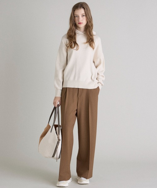 INED CLARO（イネドクラロ）の「バイカラートートバッグ（トートバッグ・レディース・アイボリー/サンドグレー・フリー）」の7枚目の写真