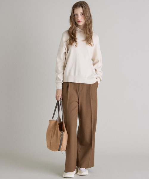 INED CLARO（イネドクラロ）の「バイカラートートバッグ（トートバッグ・レディース・アイボリー/サンドグレー・フリー）」の8枚目の写真