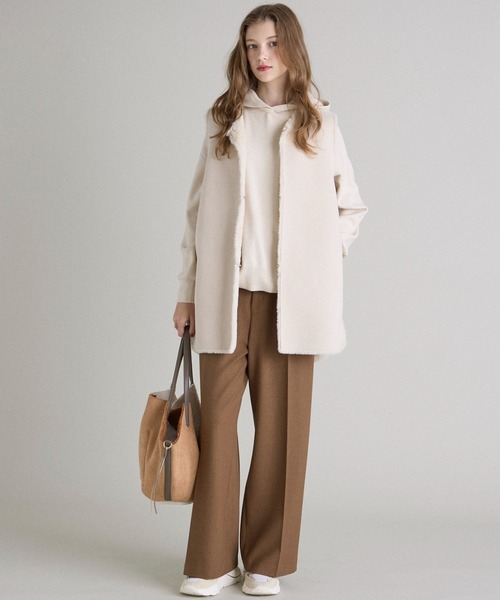 INED CLARO（イネドクラロ）の「バイカラートートバッグ（トートバッグ・レディース・アイボリー/サンドグレー・フリー）」の10枚目の写真