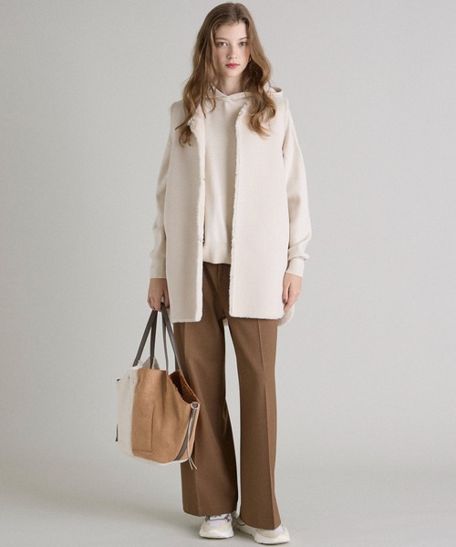 INED CLARO（イネドクラロ）の「バイカラートートバッグ（トートバッグ・レディース・アイボリー/サンドグレー・フリー）」の11枚目の写真