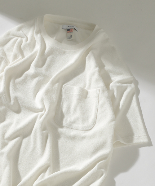 INHERIT（インヘリット）の「パイルポケットクルーN（Tシャツ/カットソー・メンズ・チャコールグレー/ベージュ系その他/ホワイト・LARGE/MEDIUM）」の2枚目の写真