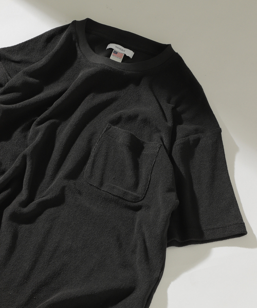 INHERIT（インヘリット）の「パイルポケットクルーN（Tシャツ/カットソー・メンズ・チャコールグレー/ベージュ系その他/ホワイト・LARGE/MEDIUM）」の3枚目の写真