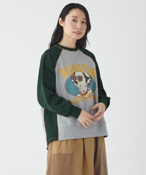 KRIFF MAYER Lady's Collection(クリフメイヤーレディースコレクション)の「レトロ切替スウェット(スウェット・レディース・ネイビー/ブラウン/ワインレッド/グリーン/オフホワイト/グレー・MEDIUM/LARGE)」の9枚目の写真