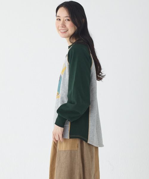 KRIFF MAYER Lady's Collection(クリフメイヤーレディースコレクション)の「レトロ切替スウェット(スウェット・レディース・ネイビー/ブラウン/ワインレッド/グリーン/オフホワイト/グレー・MEDIUM/LARGE)」の10枚目の写真