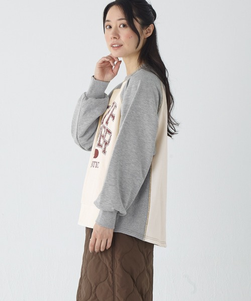 KRIFF MAYER Lady's Collection(クリフメイヤーレディースコレクション)の「レトロ切替スウェット(スウェット・レディース・ネイビー/ブラウン/ワインレッド/グリーン/オフホワイト/グレー・MEDIUM/LARGE)」の11枚目の写真