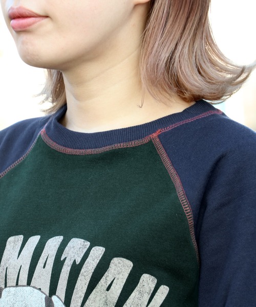 KRIFF MAYER Lady's Collection(クリフメイヤーレディースコレクション)の「レトロ切替スウェット(スウェット・レディース・ネイビー/ブラウン/ワインレッド/グリーン/オフホワイト/グレー・MEDIUM/LARGE)」の13枚目の写真