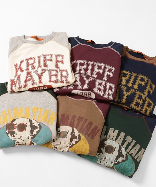 KRIFF MAYER Lady's Collection(クリフメイヤーレディースコレクション)の「レトロ切替スウェット(スウェット・レディース・ネイビー/ブラウン/ワインレッド/グリーン/オフホワイト/グレー・MEDIUM/LARGE)」の16枚目の写真