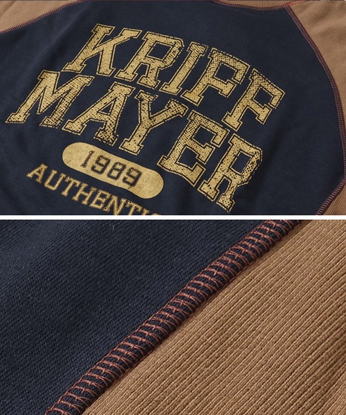 KRIFF MAYER Lady's Collection(クリフメイヤーレディースコレクション)の「レトロ切替スウェット(スウェット・レディース・ネイビー/ブラウン/ワインレッド/グリーン/オフホワイト/グレー・MEDIUM/LARGE)」の19枚目の写真