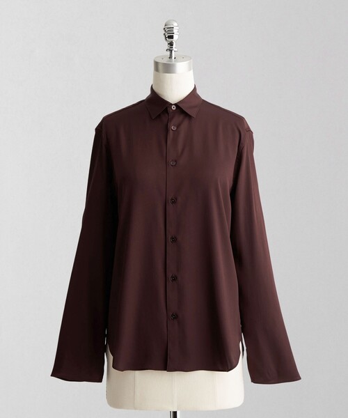LOEFF(ロエフ)の「<LOEFF>フリュイド シャツ(シャツ/ブラウス・レディース・ダークブラウン/ダークグレー・0/1)」の2枚目の写真
